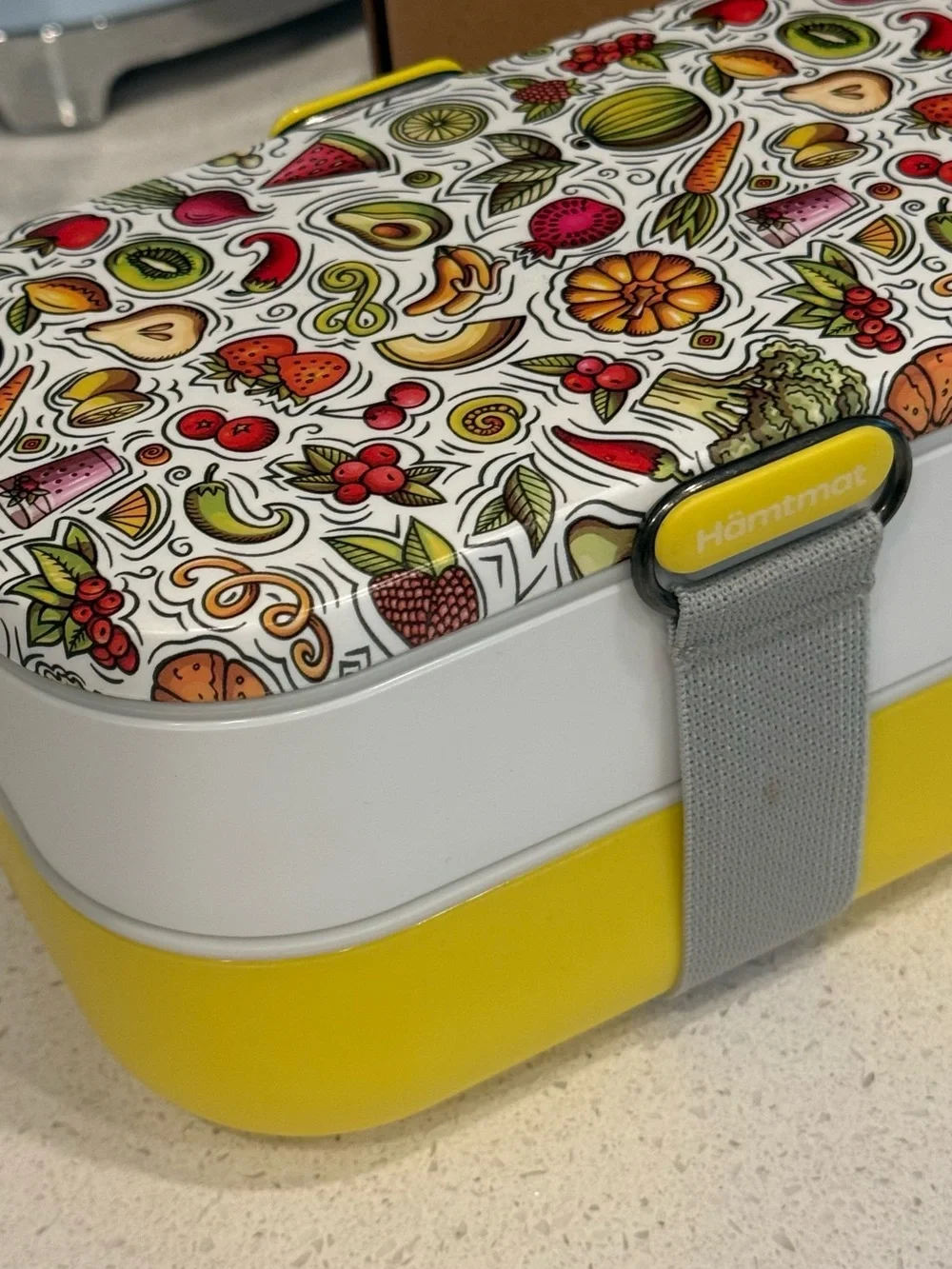 Yellow & White Decorative Bento Lunch Box